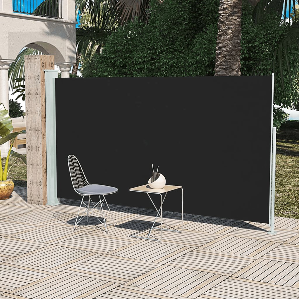 Seitenmarkise Ausziehbar 160x300 cm Schwarz