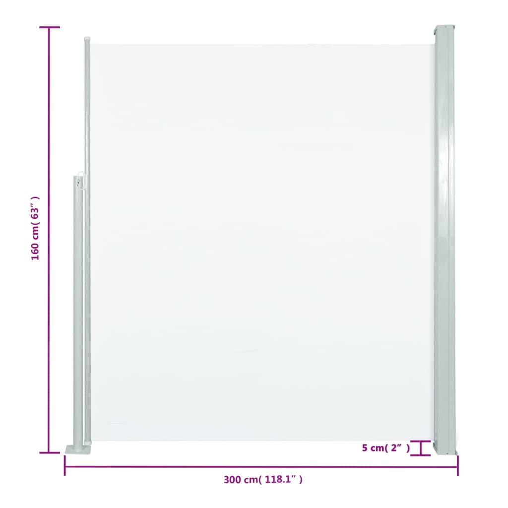 Seitenmarkise Ausziehbar 160x300 cm Creme