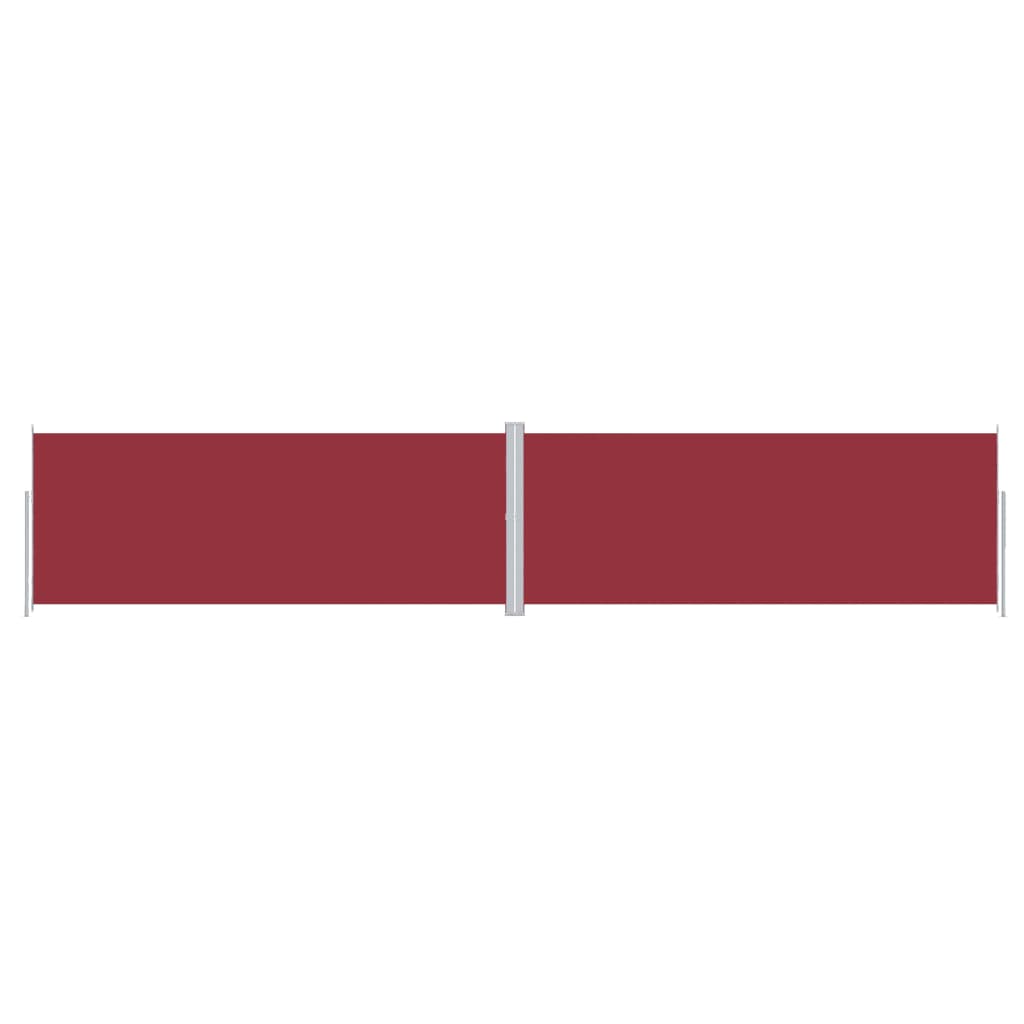 Side awning extendable red 200x1000 cm