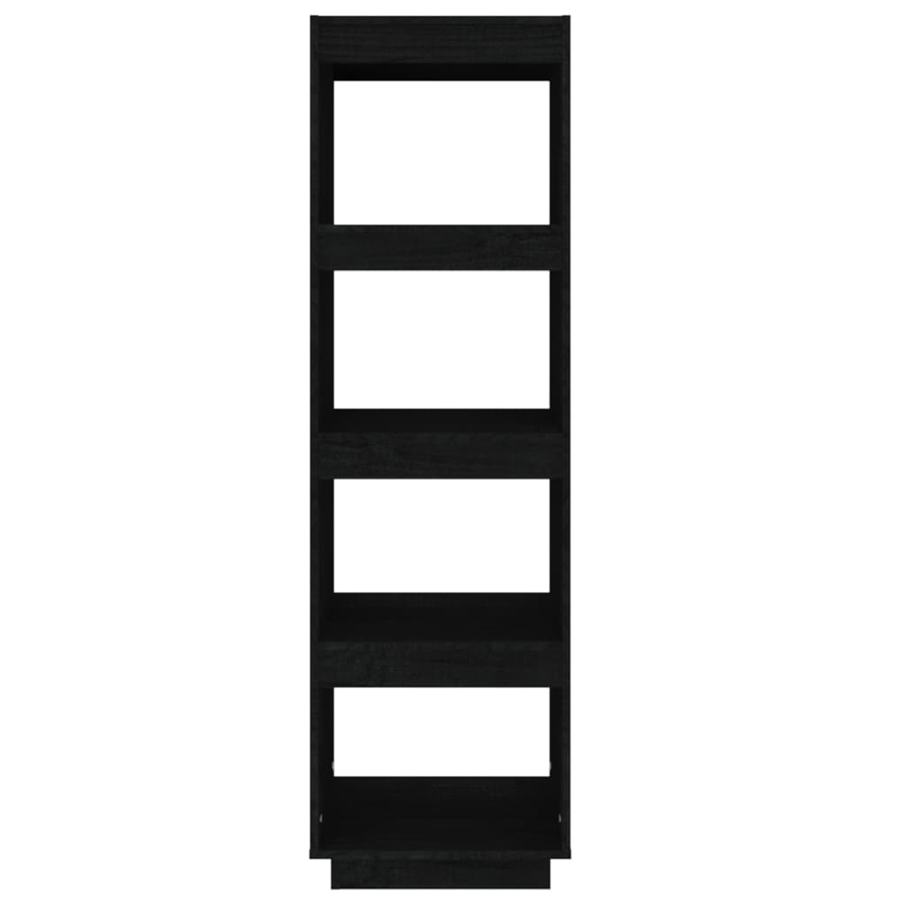 Bibliothèque/séparateur de pièce noir 40x35x135 cm bois de pin massif