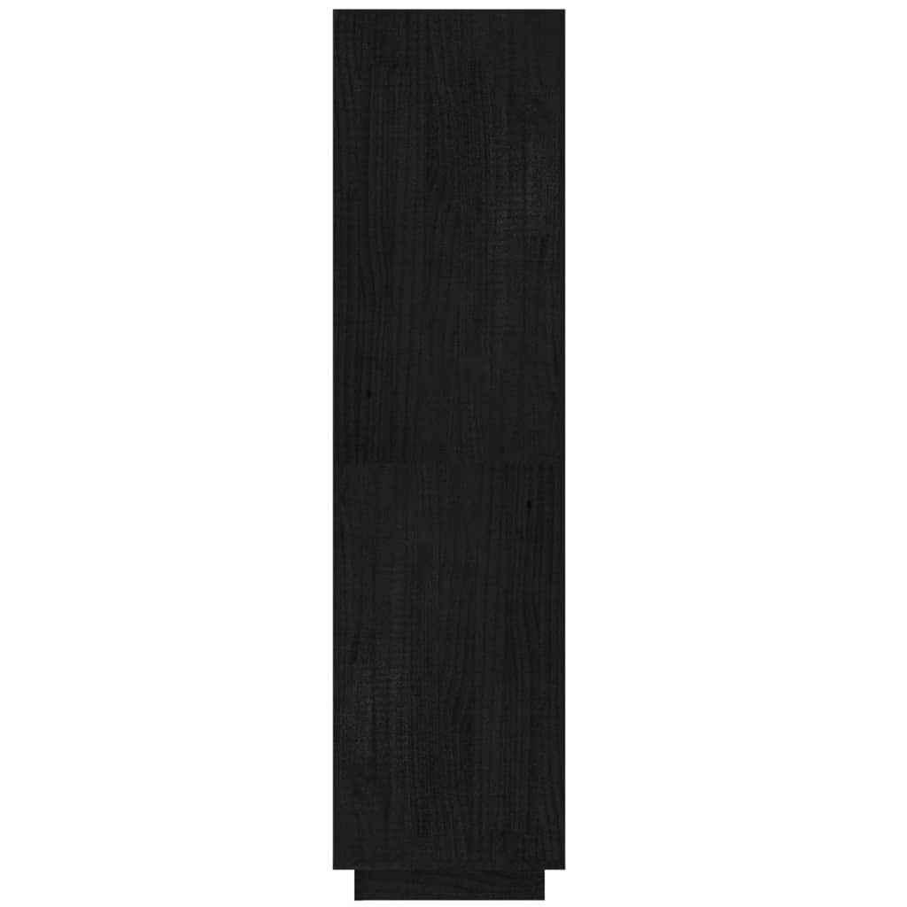 Bibliothèque/séparateur de pièce noir 40x35x135 cm bois de pin massif