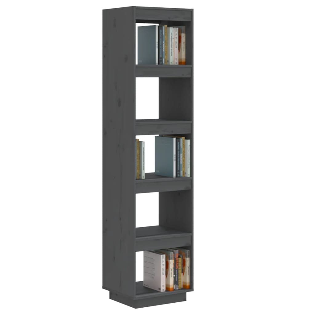 Bibliothèque/séparateur de pièce gris 40x35x167 cm bois de pin massif