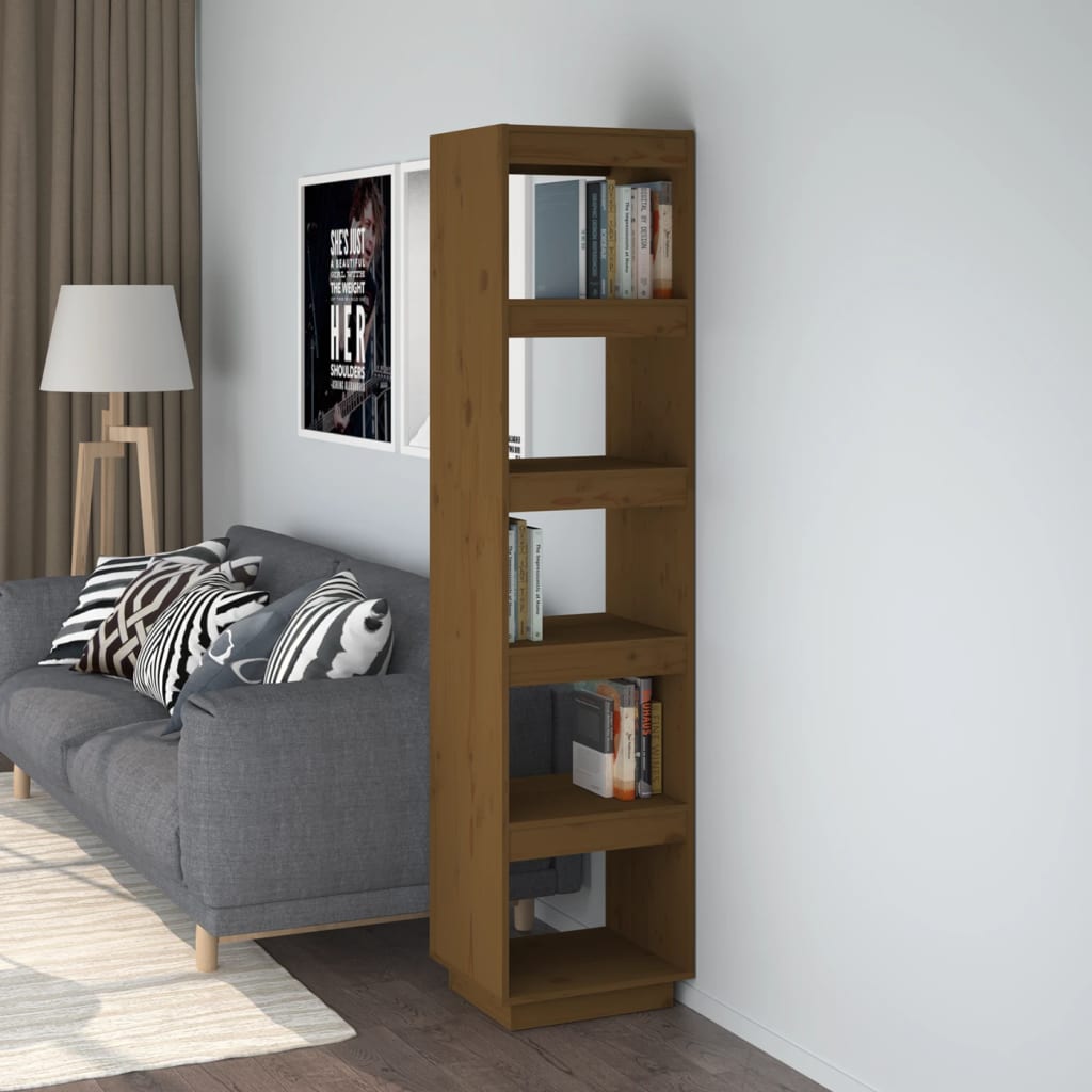 Bibliothèque/séparateur de pièce marron miel 40x35x167cm bois de pin massif