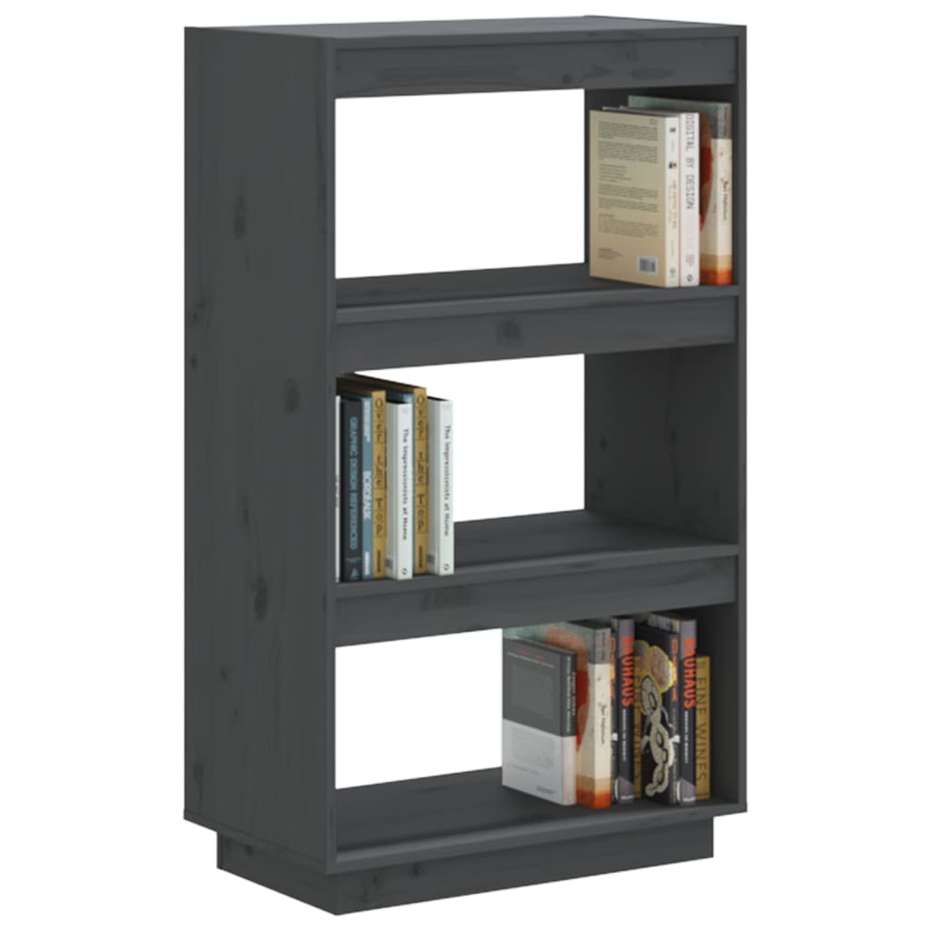 Bibliothèque/séparateur de pièce gris 60x35x103 cm bois de pin massif