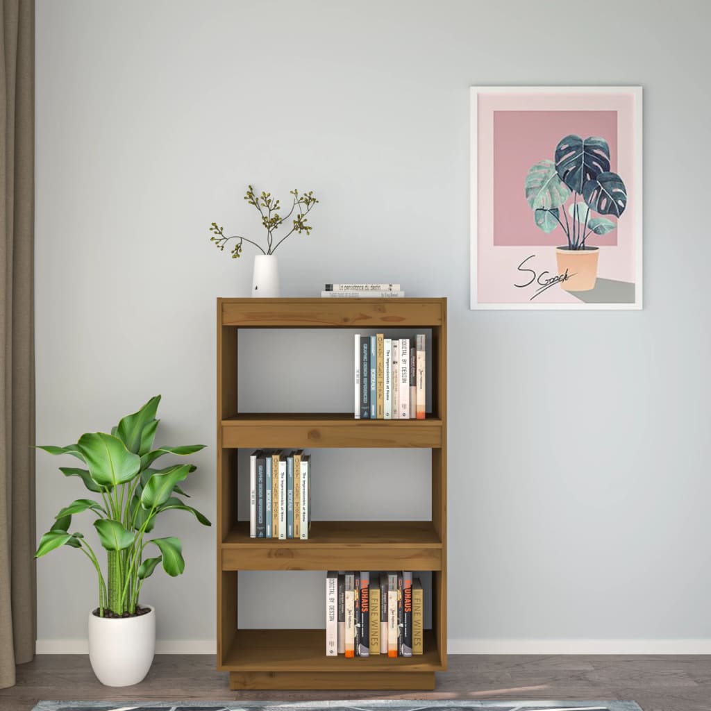 Bibliothèque/séparateur de pièce marron miel 60x35x103 bois de pin massif