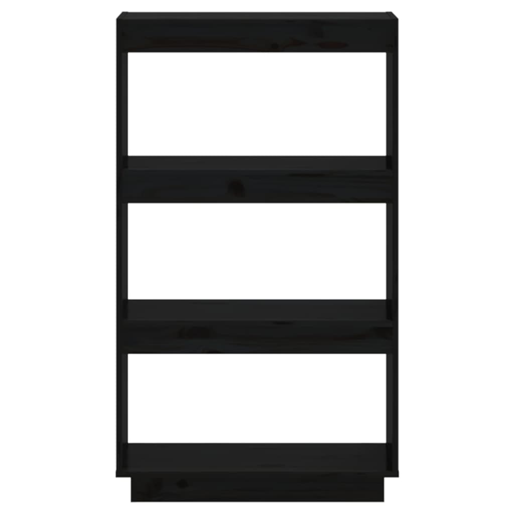 Bibliothèque/séparateur de pièce noir 60x35x103 cm bois de pin massif