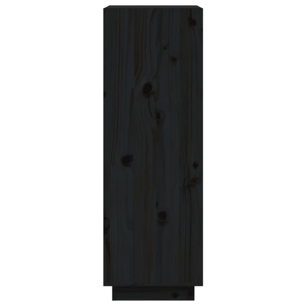 Bibliothèque/séparateur de pièce noir 60x35x103 cm bois de pin massif