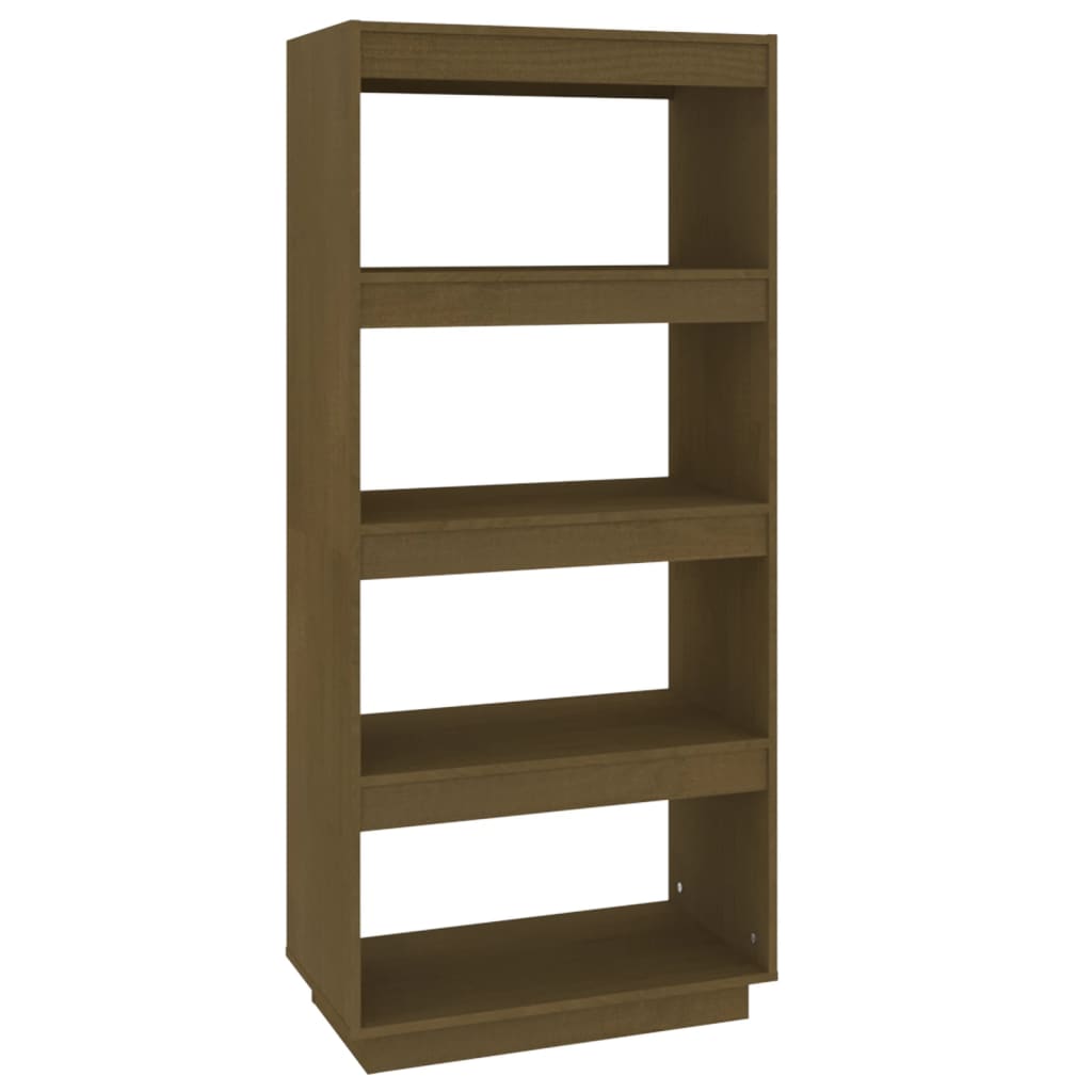Bibliothèque/séparateur de pièce marron miel 60x35x135 bois de pin massif