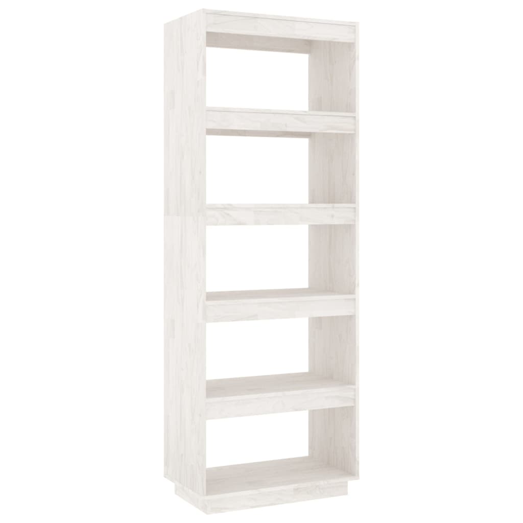 Bookcase/room divider white 60x35x167 cm solid pine wood