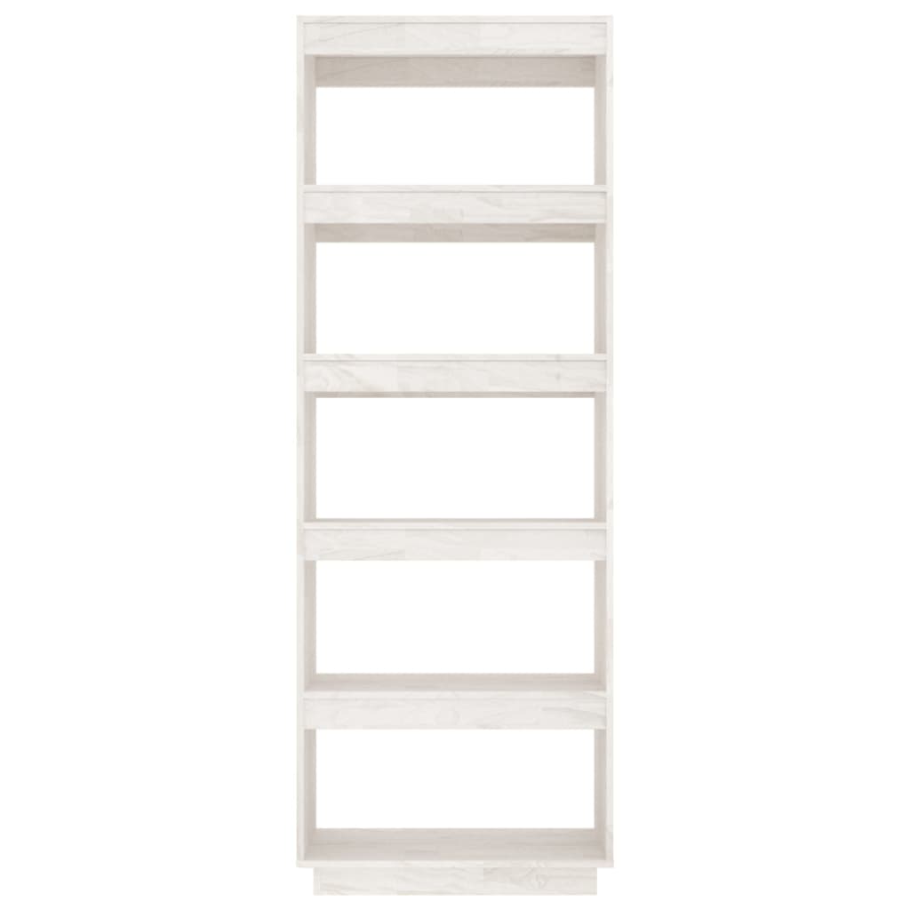 Bookcase/room divider white 60x35x167 cm solid pine wood