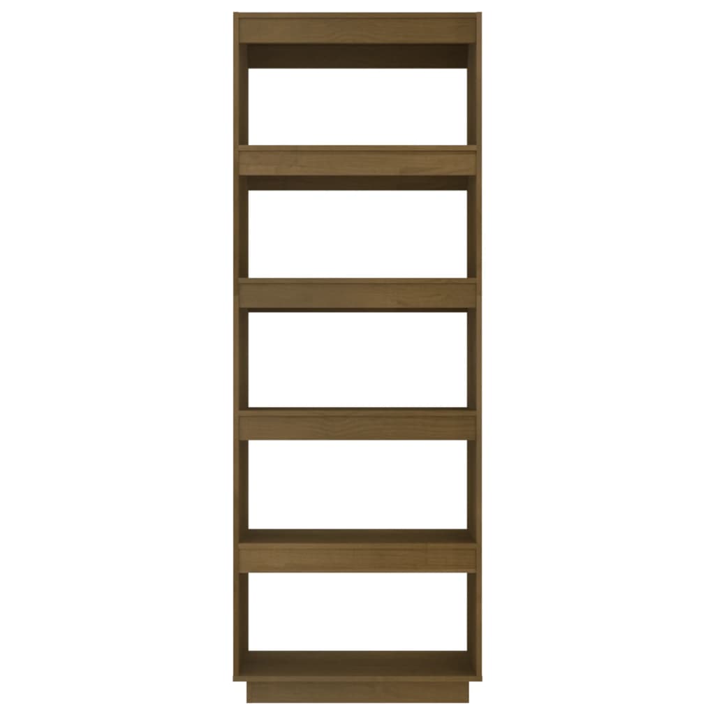 Bookcase/room divider honey brown 60x35x167 solid pine wood