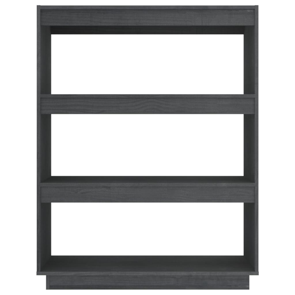 Bookcase/room divider gray 80x35x103 cm solid pine wood