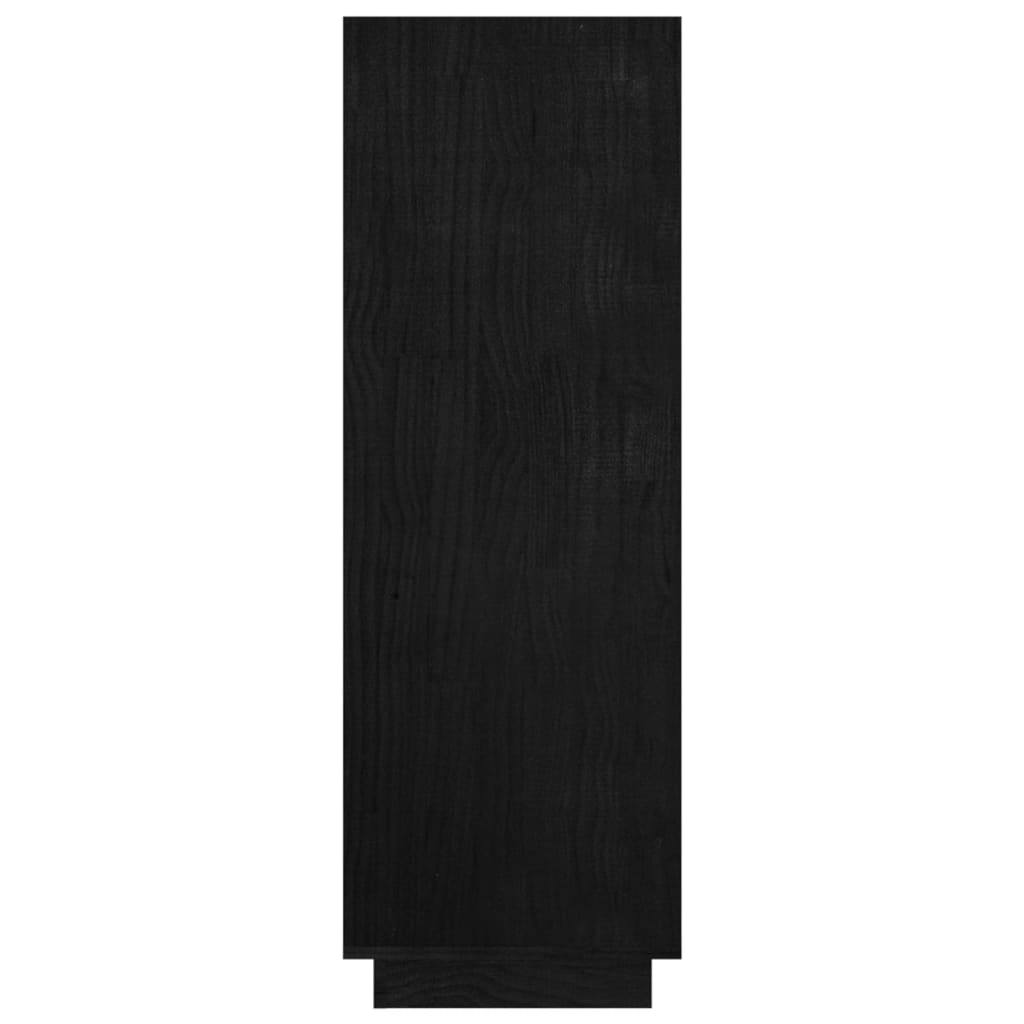 Bibliothèque/séparateur de pièce noir 80x35x103 cm bois de pin massif