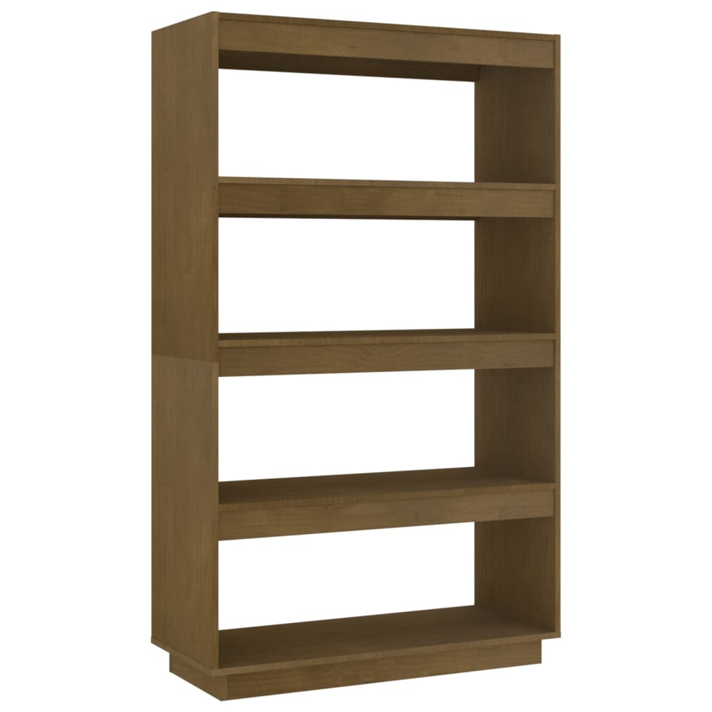 Bibliothèque/séparateur de pièce marron miel 80x35x135 bois de pin massif
