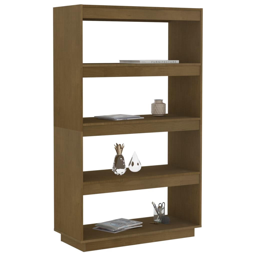 Bibliothèque/séparateur de pièce marron miel 80x35x135 bois de pin massif