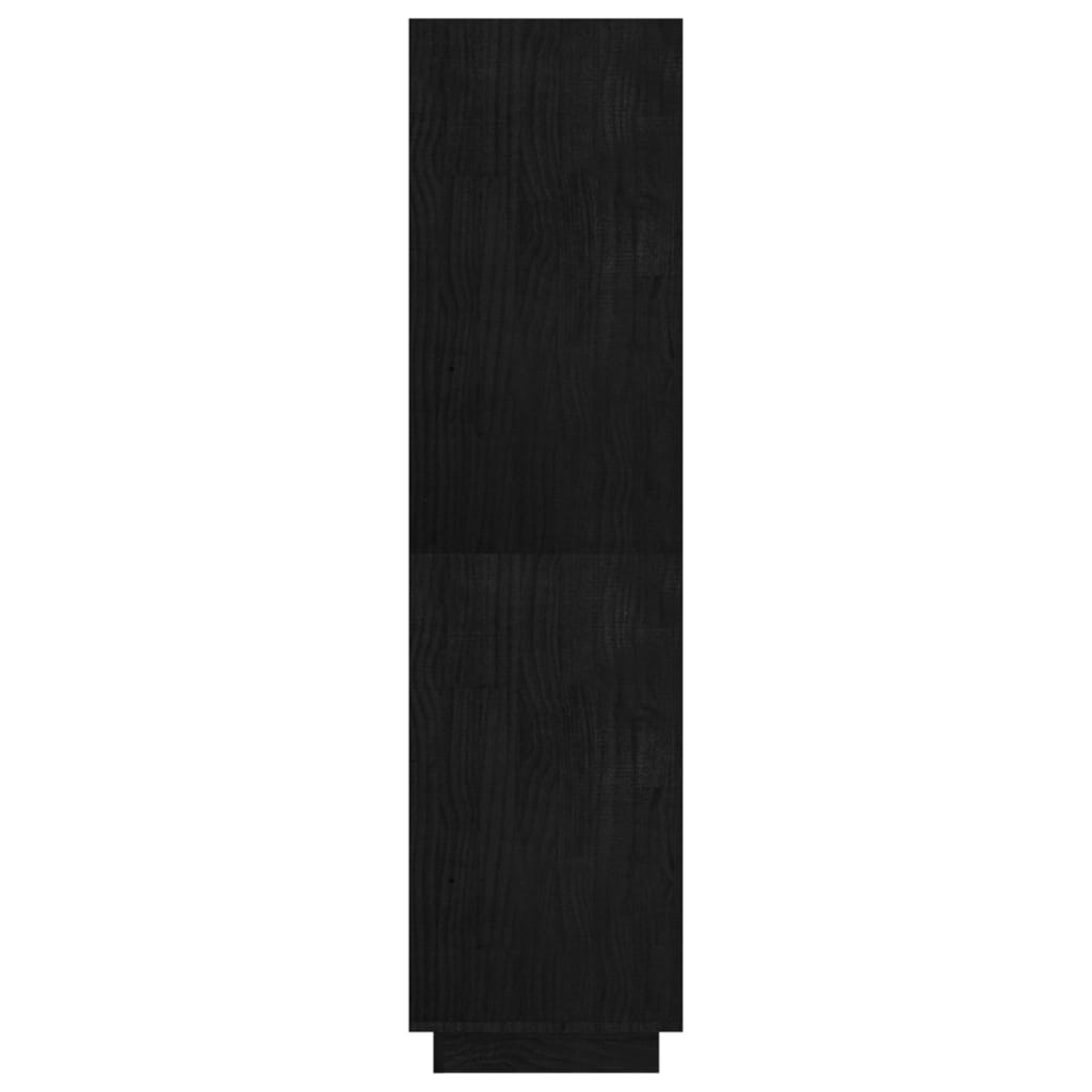 Bibliothèque/séparateur de pièce noir 80x35x135 cm bois de pin massif
