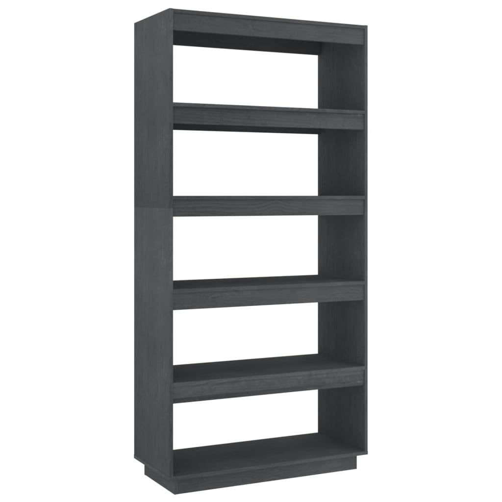 Bibliothèque/séparateur de pièce gris 80x35x167 cm bois de pin massif
