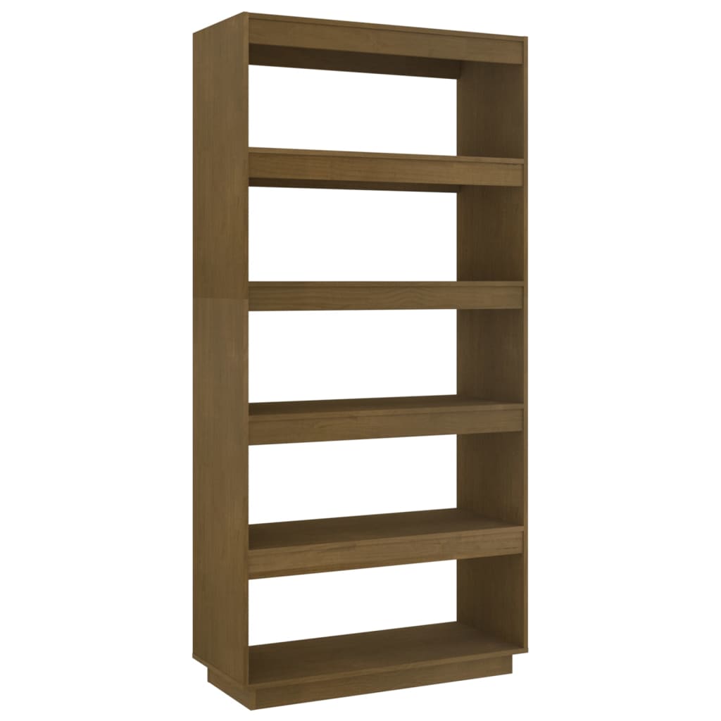 Bibliothèque/séparateur de pièce marron miel 80x35x167 bois de pin massif