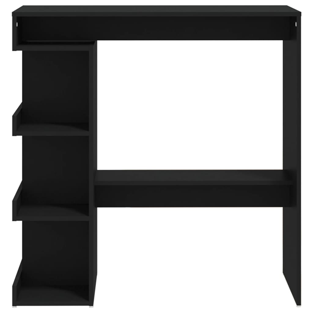 Bar table with shelf black 100x50x101.5 cm made of wood