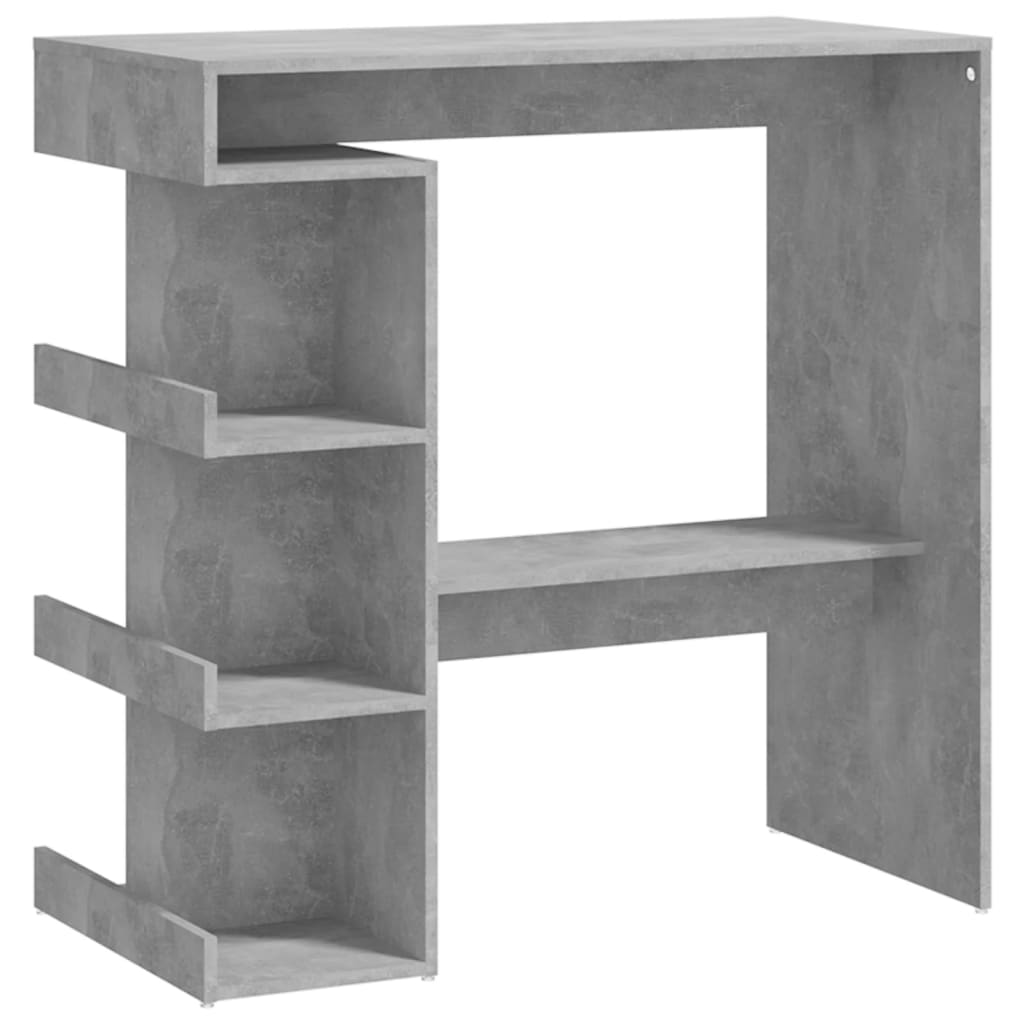 Bar table with shelf concrete gray 100x50x101.5 cm made of wood