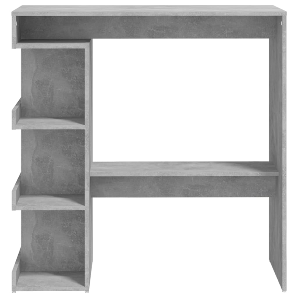 Bar table with shelf concrete gray 100x50x101.5 cm made of wood
