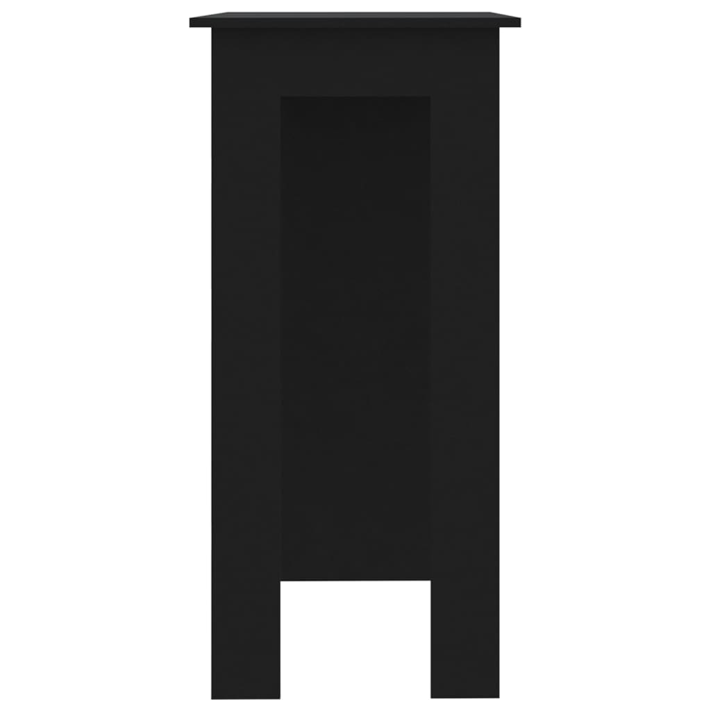 Bar table with shelf black 102x50x103.5 cm made of wood