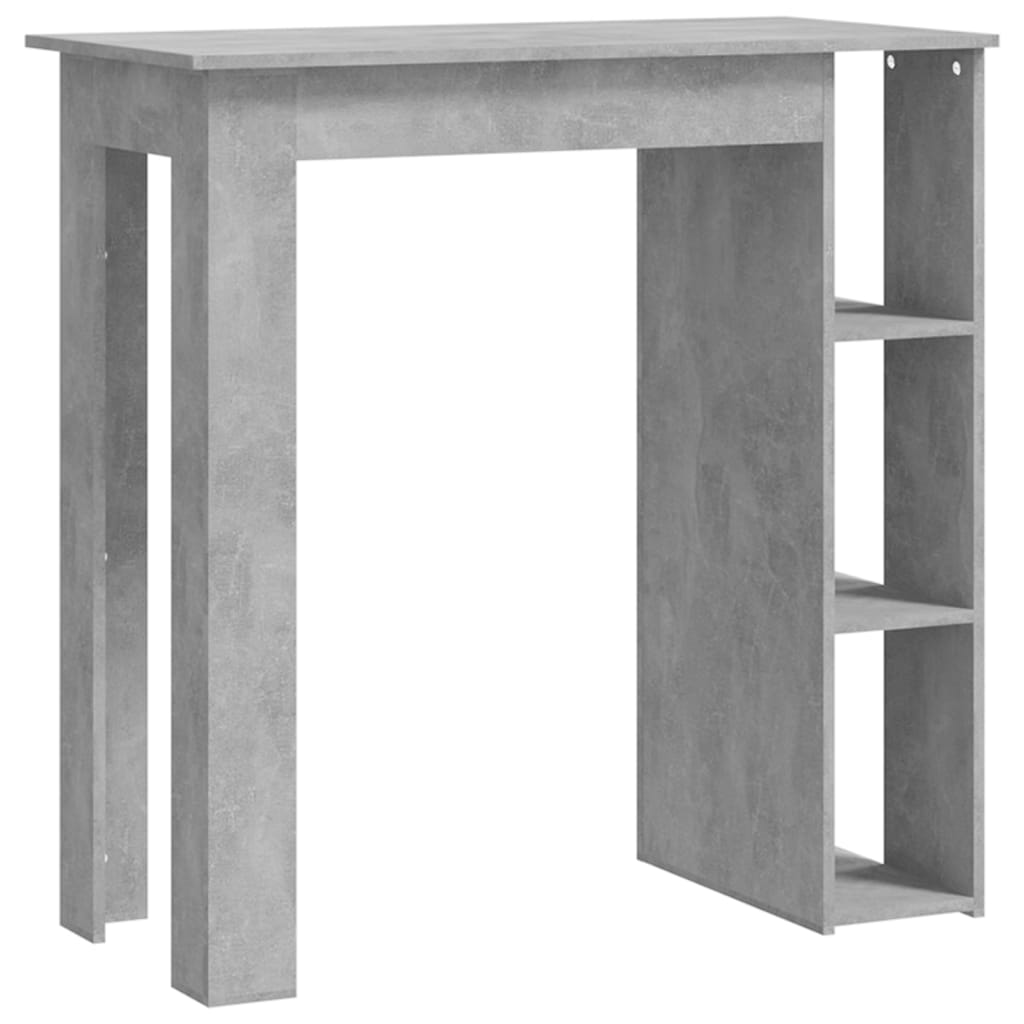 Bar table with shelf concrete gray 102x50x103.5 cm made of wood material