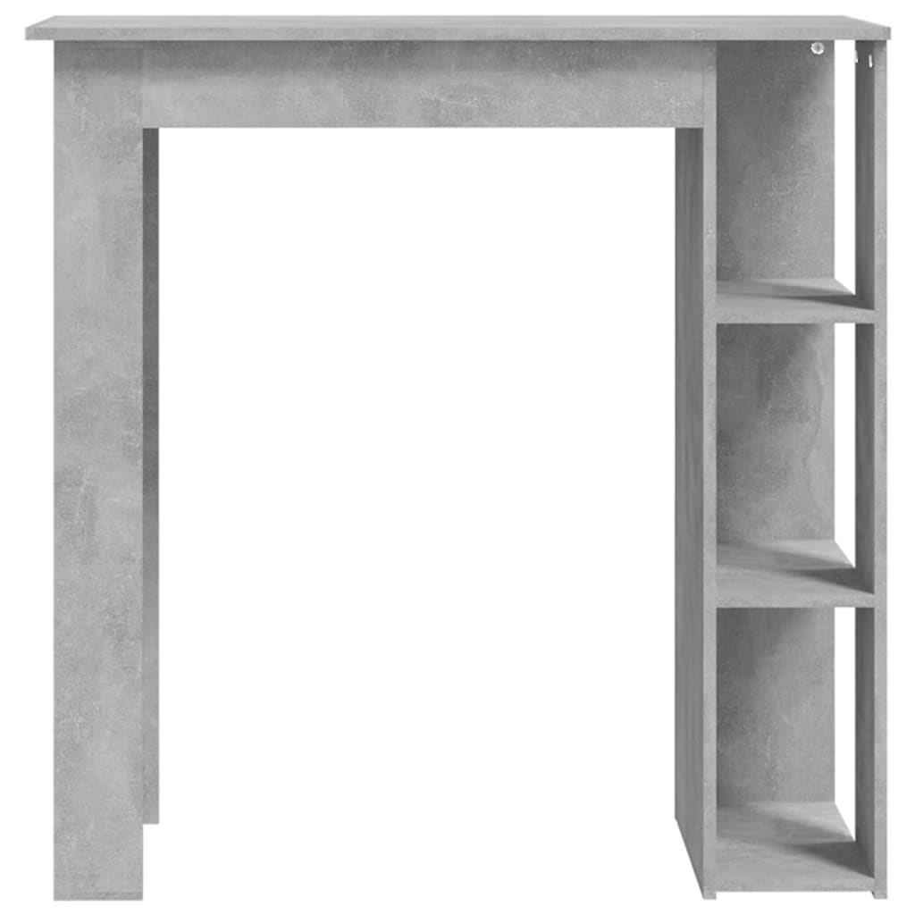 Bar table with shelf concrete gray 102x50x103.5 cm made of wood material