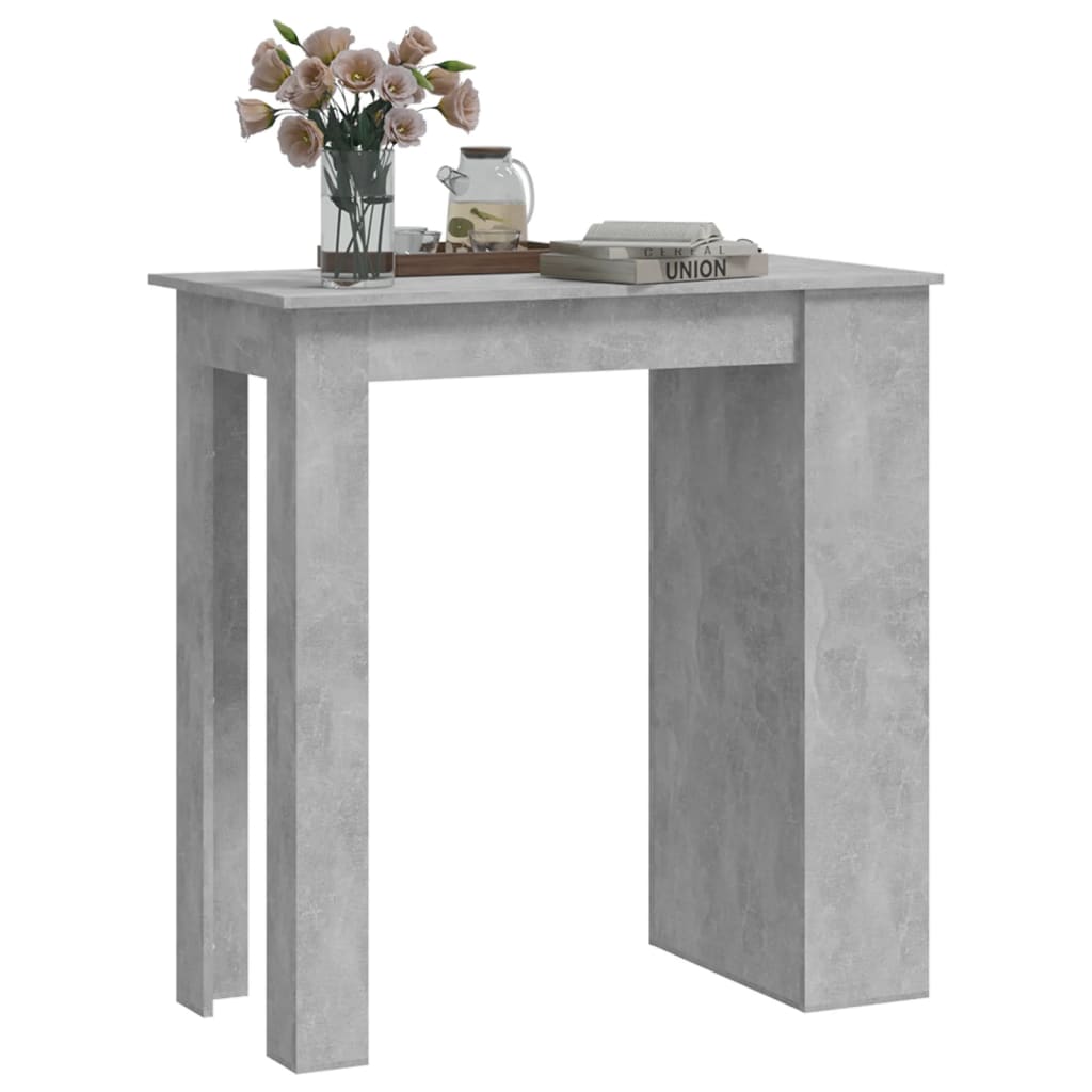 Bar table with shelf concrete gray 102x50x103.5 cm
