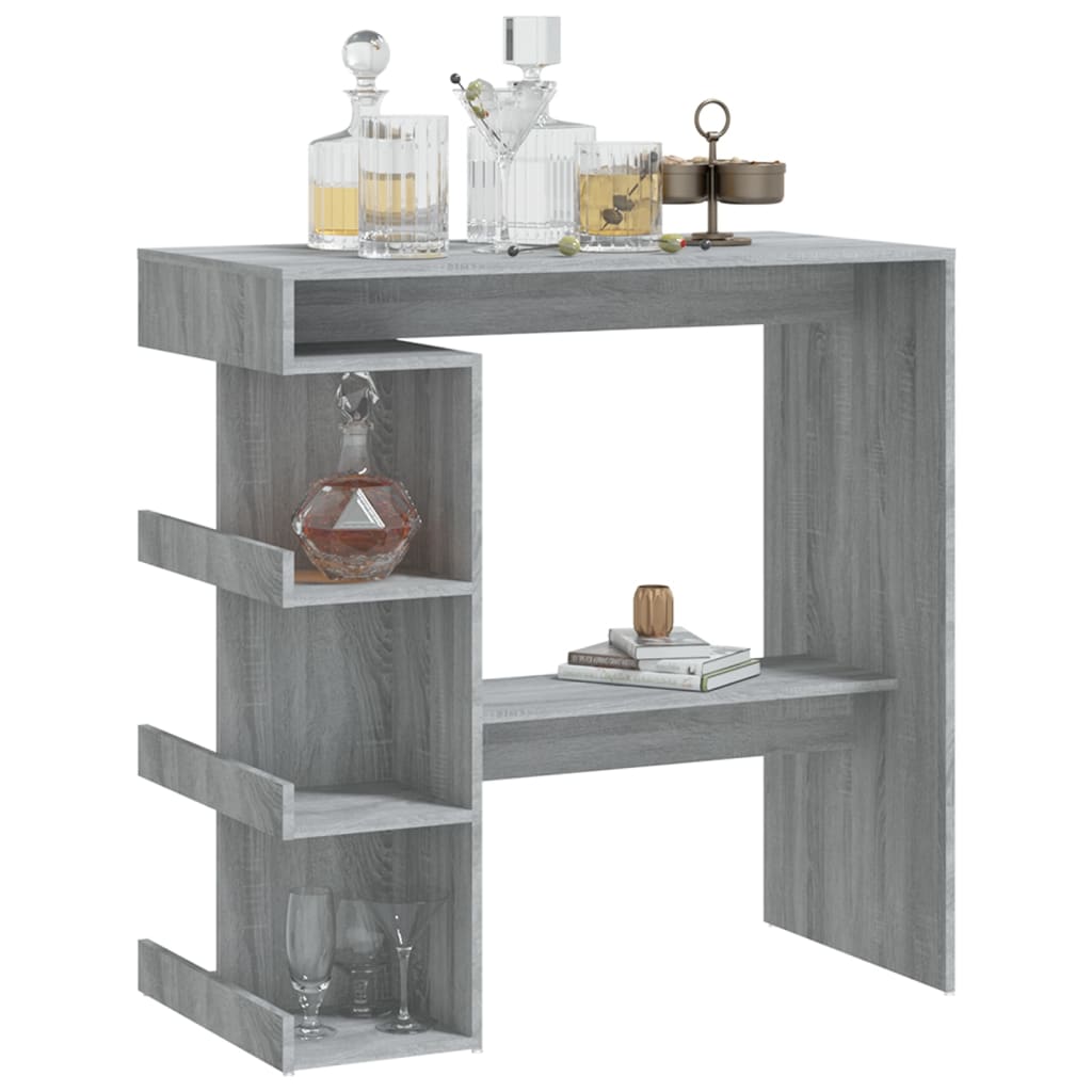 Bar table with shelf Gray Sonoma 100x50x101.5 cm
