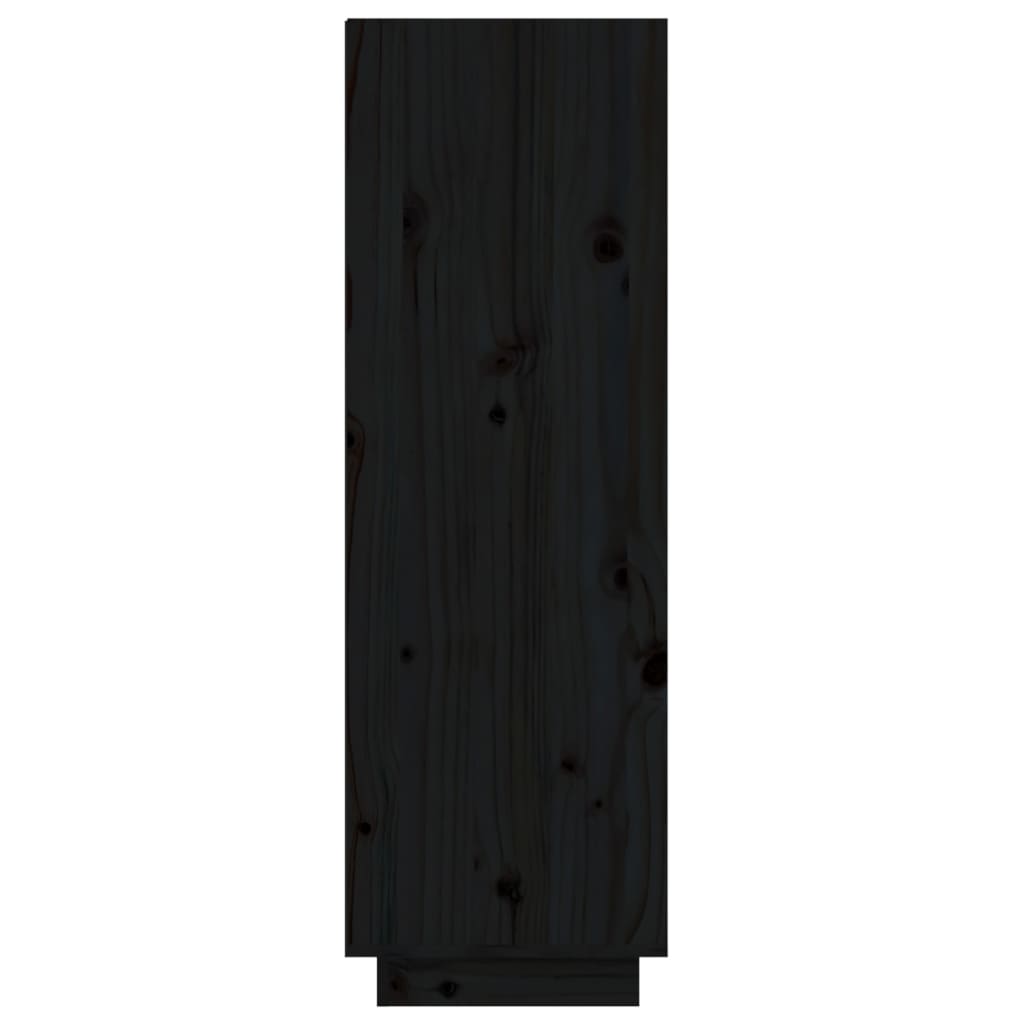 Étagère à chaussures noir 60x34x105 cm en bois de pin massif