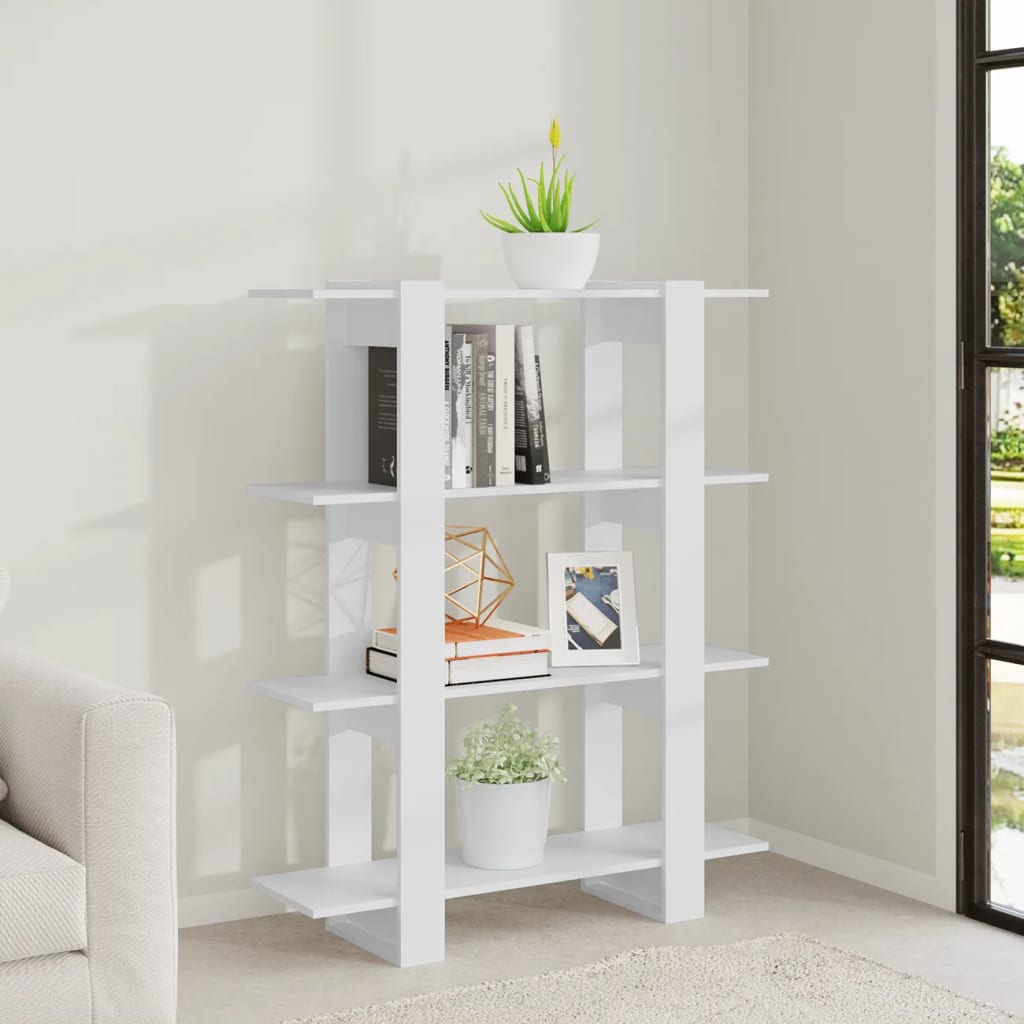 Bookcase/room divider white 100x30x123.5 cm