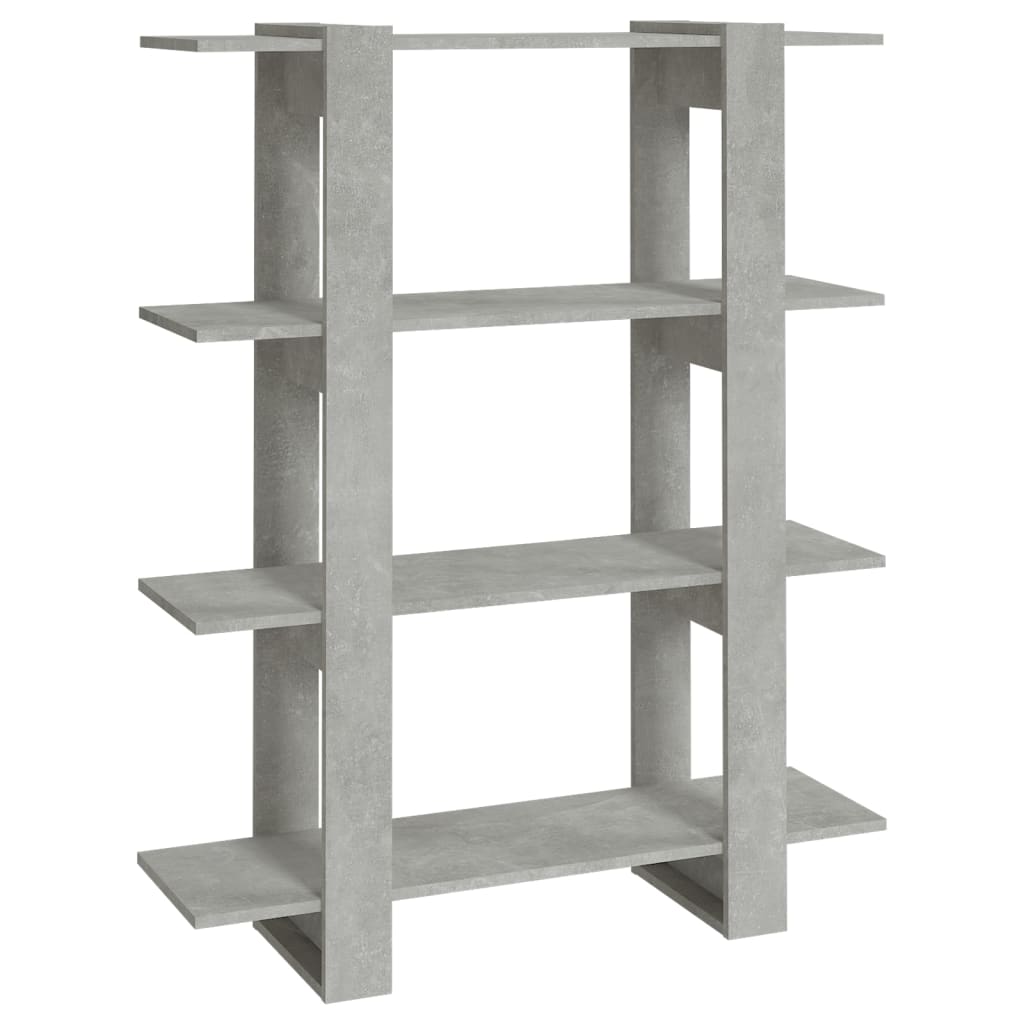Bibliothèque/séparateur de pièce gris béton 100x30x123,5 cm