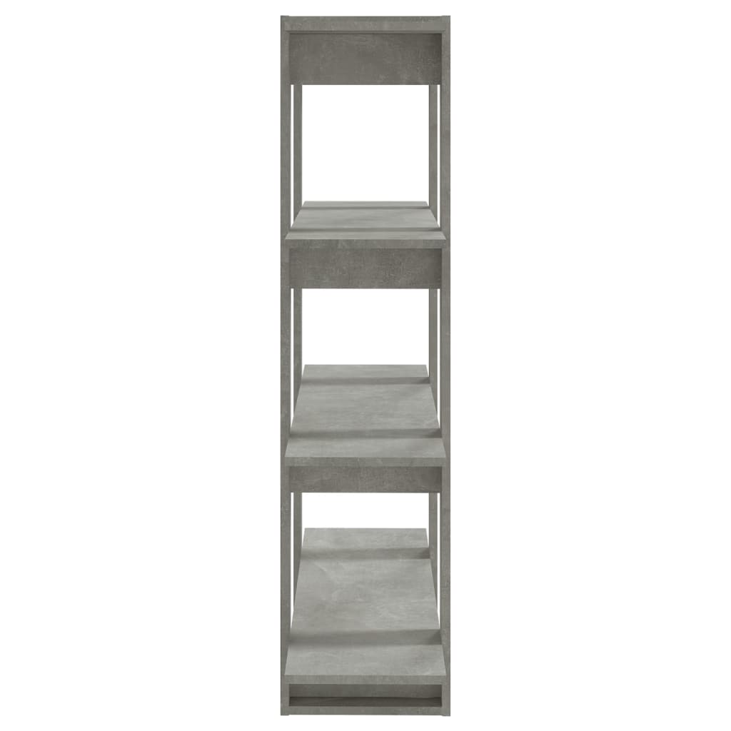 Bibliothèque/séparateur de pièce gris béton 100x30x123,5 cm