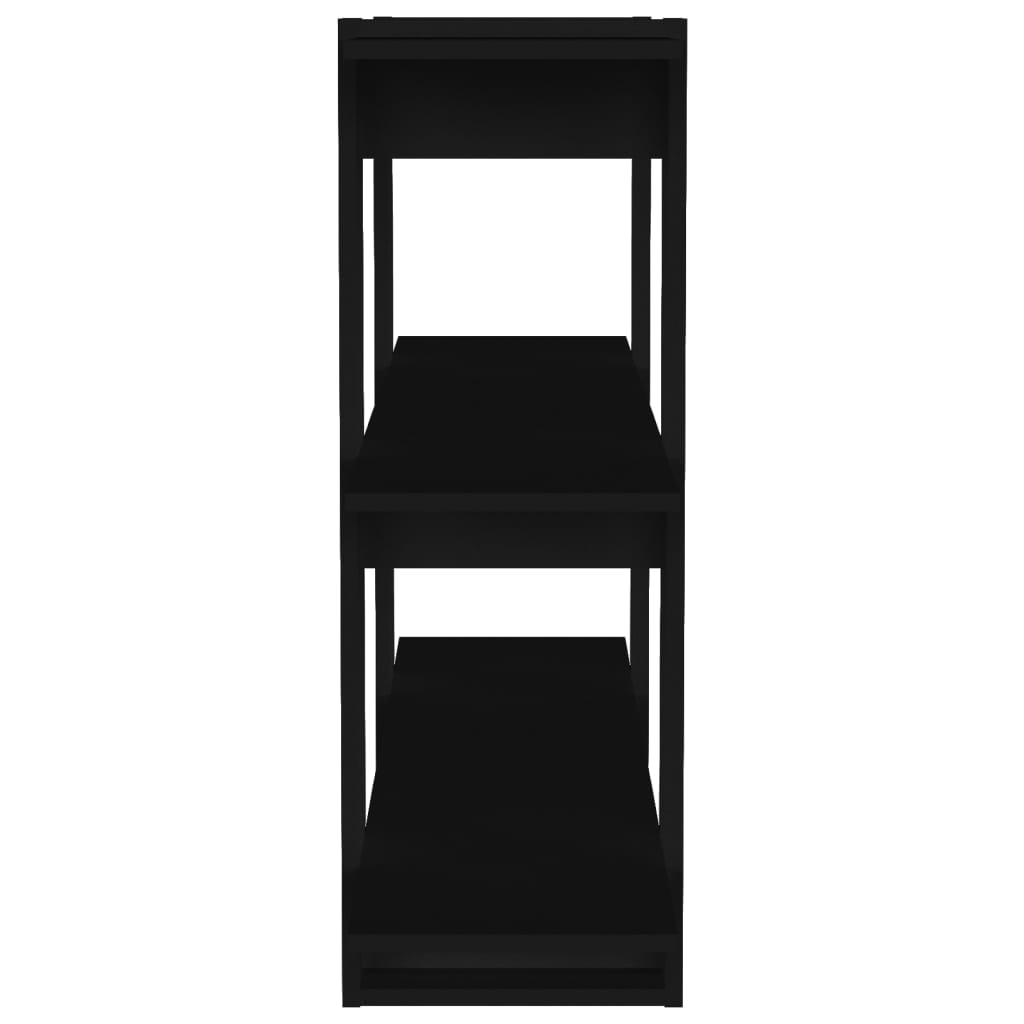 Bibliothèque/séparateur de pièce noir 100×30×87 cm