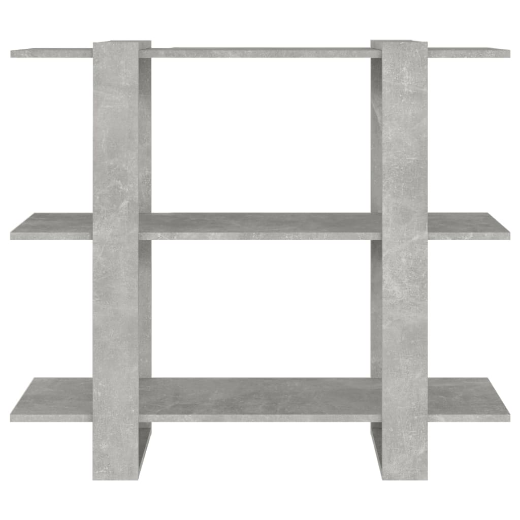 Bibliothèque/séparateur de pièce gris béton 100x30x87 cm