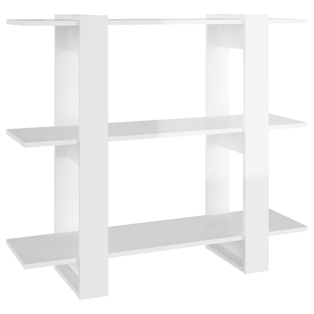 Bibliothèque/séparateur de pièce blanc brillant 100x30x87 cm