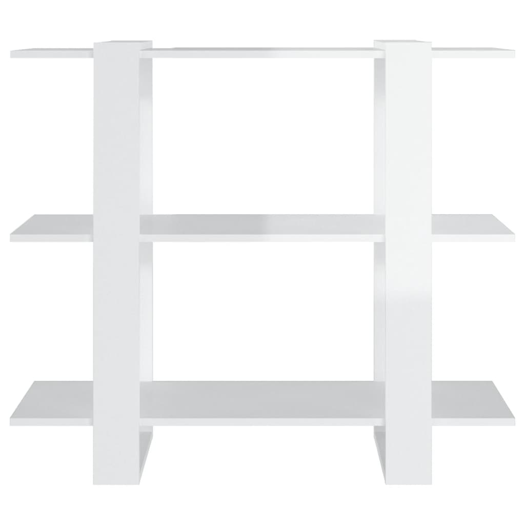 Bibliothèque/séparateur de pièce blanc brillant 100x30x87 cm