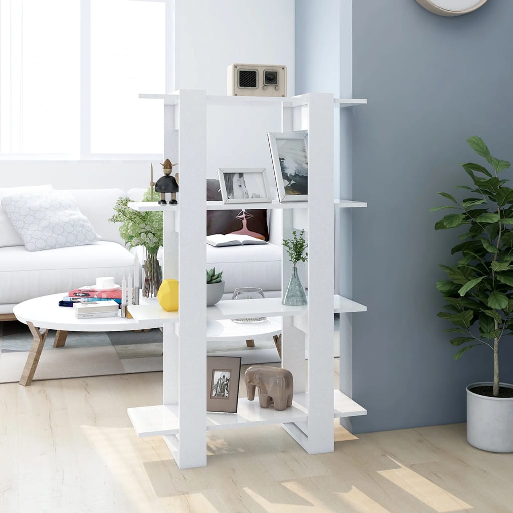 Bookcase/room divider white 80x30x123.5 cm