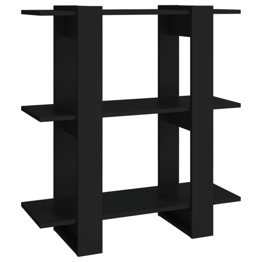 Bibliothèque/séparateur de pièce noir 80x30x87 cm