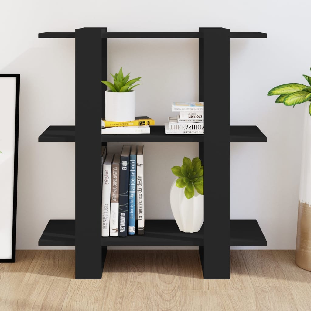 Bibliothèque/séparateur de pièce noir 80x30x87 cm