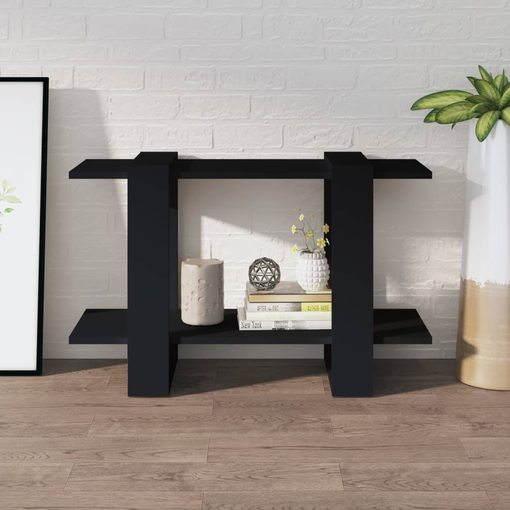 Bibliothèque/séparateur de pièce noir 80x30x51 cm