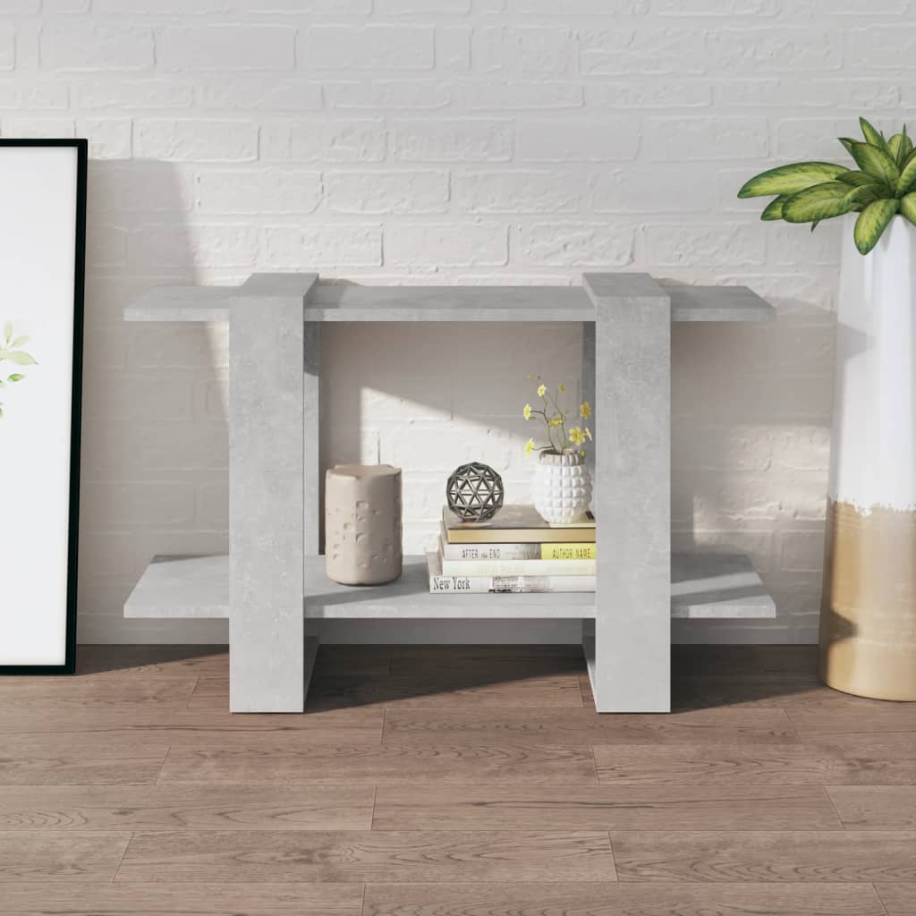 Bibliothèque/séparateur de pièce gris béton 80x30x51 cm