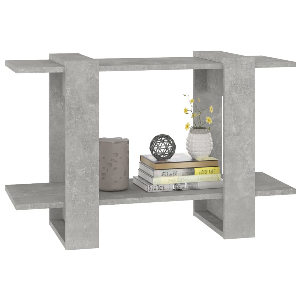 Bibliothèque/séparateur de pièce gris béton 80x30x51 cm