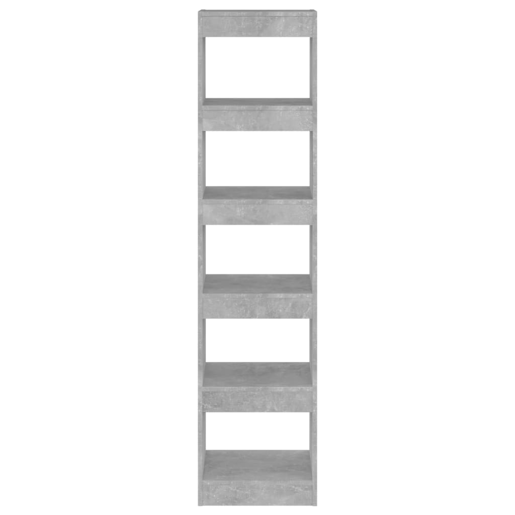 Bibliothèque/séparateur de pièce gris béton 40x30x166 cm