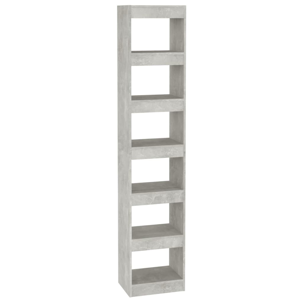Bibliothèque/séparateur de pièce gris béton 40x30x198 cm
