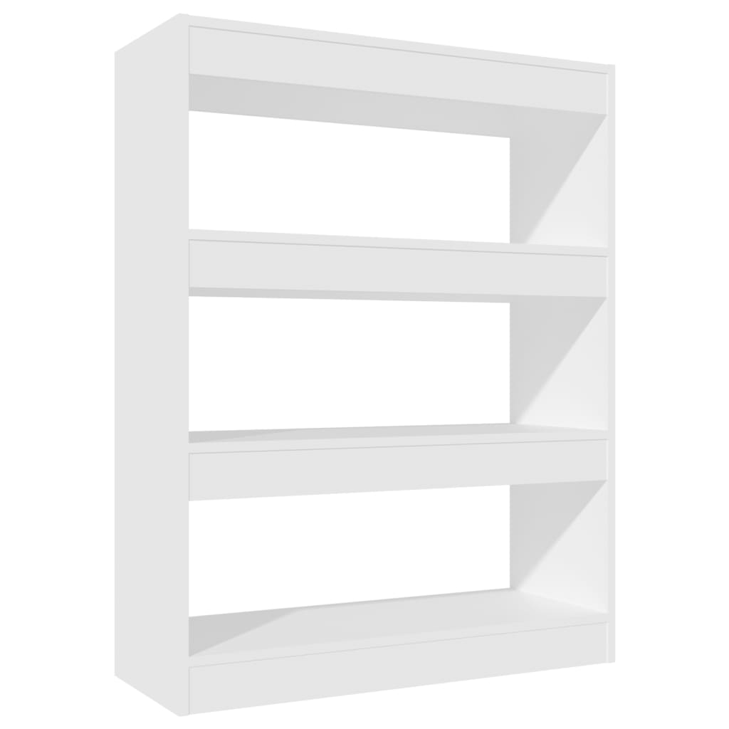Bookcase/room divider white 80x30x103 cm wood material
