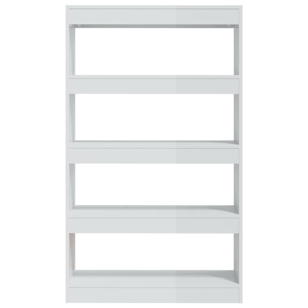 Bibliothèque/séparateur de pièce blanc brillant 80x30x135cm en bois