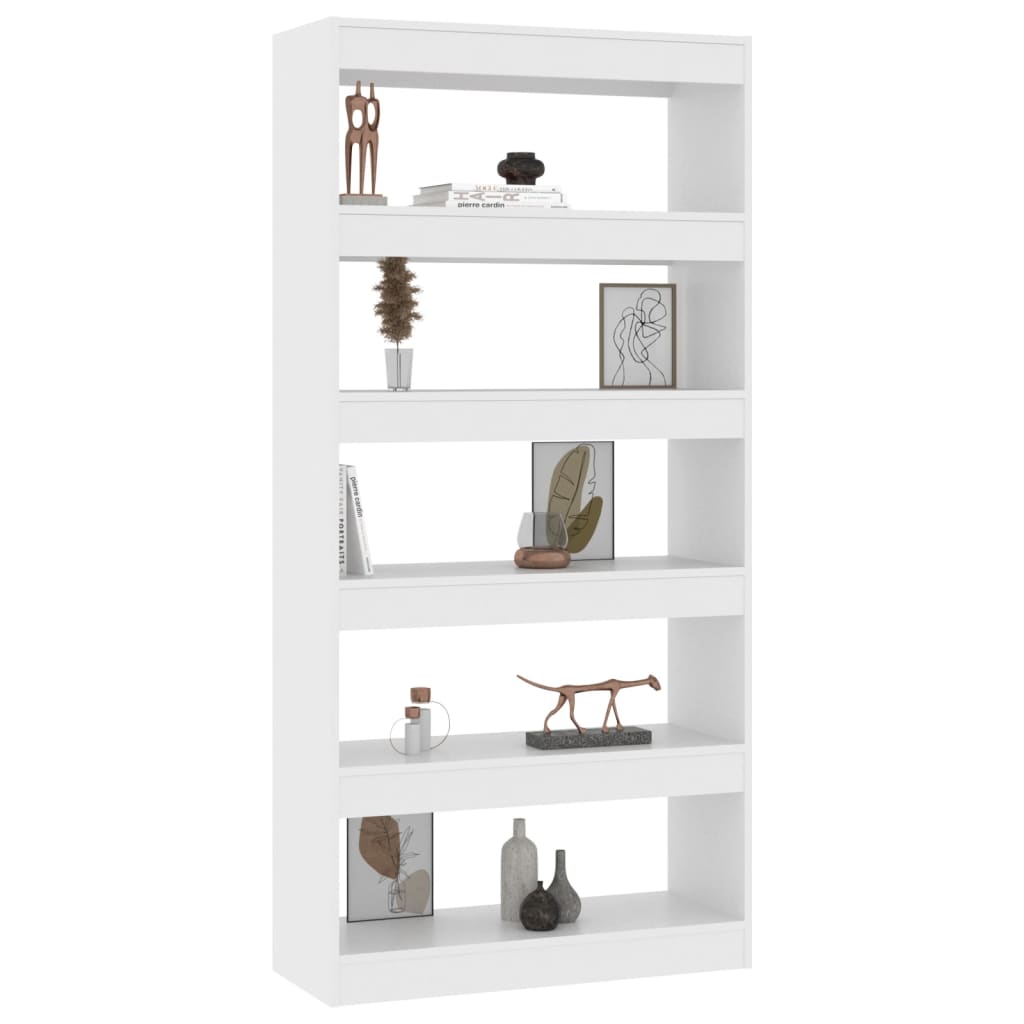 Bookcase/room divider white 80x30x166 cm wood material
