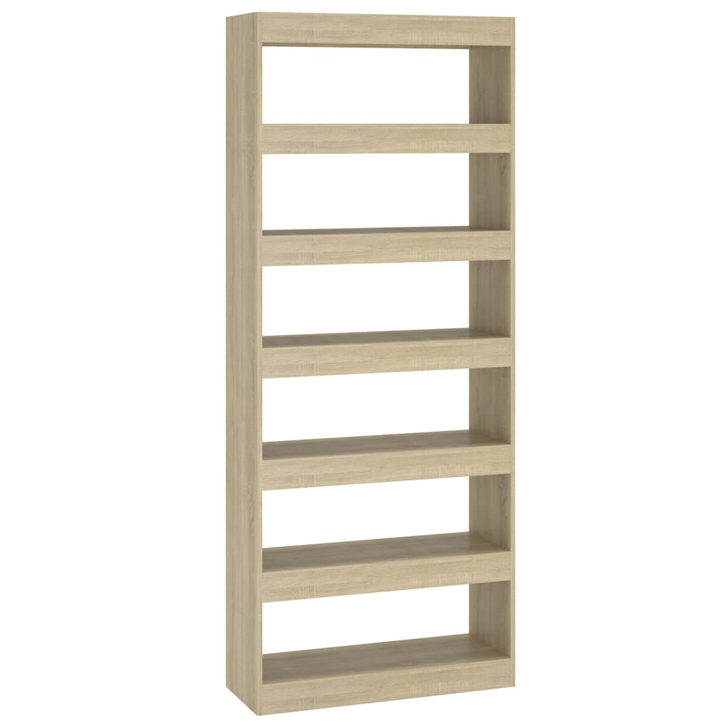 Bibliothèque/séparateur de pièce Chêne Sonoma 80x30x198 cm matériau bois